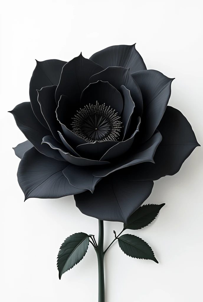 Black Flower Splendid and grand White background