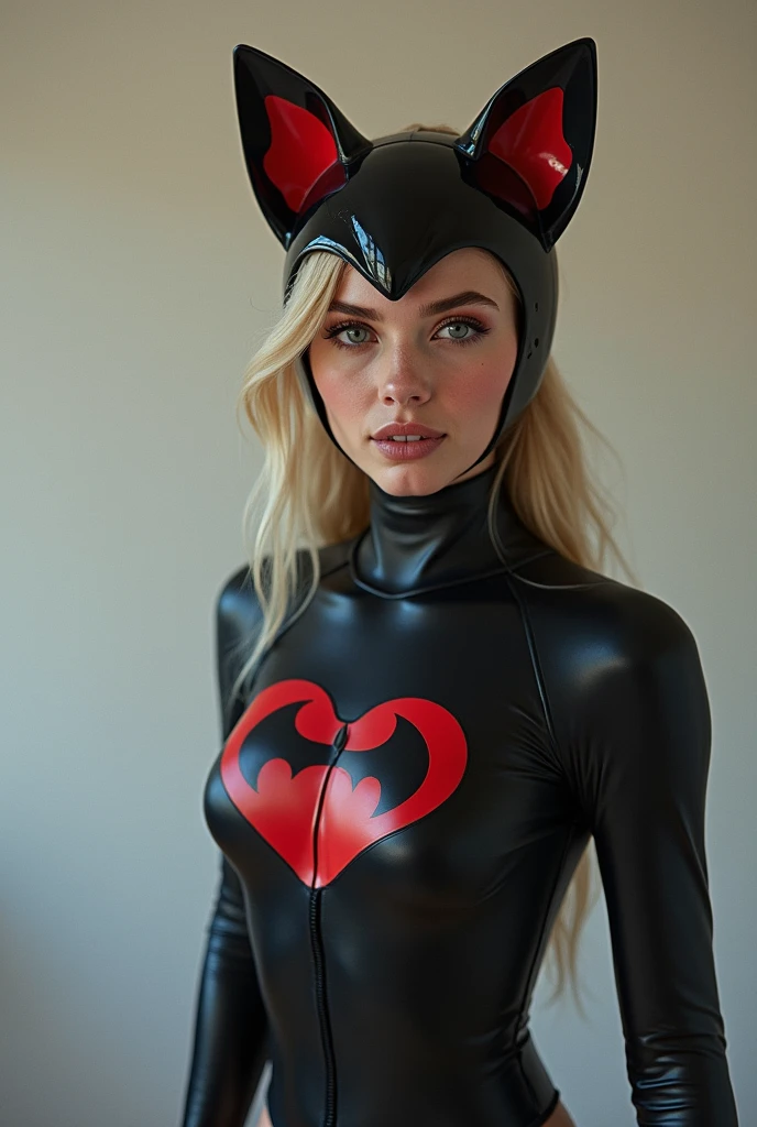 Catgirl in zchool latex suit