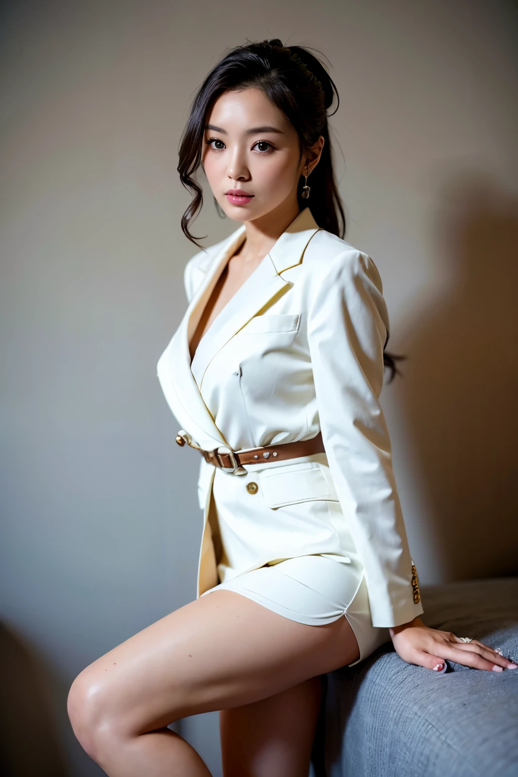 Masterpiece(1.4)，Highest quality(1.5)，Highest quality，8k、16K，wallpaper，Ultra-high resolution，Extremely detailed，Japanese，Beauty，sexy，glamorous，Perfect Style，Office Lady，career woman，business suit，White shirt，Tight Skirt，pumps，