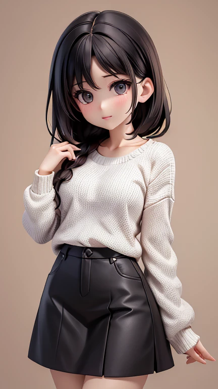 30-year-old woman、Mother,Married women,,Black Hair,Small breasts、Small breasts、Casual wear、Calm appearance、sweater、shirt、5 clothing patterns、Clothing design、whole body、One character、