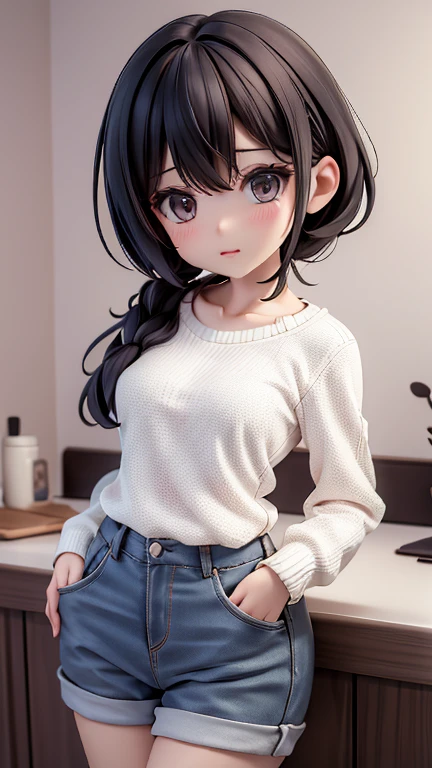 30-year-old woman、Mother,Married women,,Black Hair,Small breasts、Small breasts、Casual wear、Calm appearance、sweater、shirt、5 clothing patterns、Clothing design、whole body、One character、
