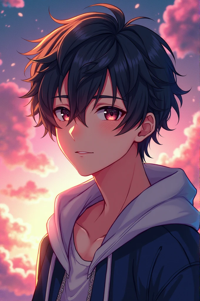 Make a handsome boy anime photo‚ and write NotGamerSparky