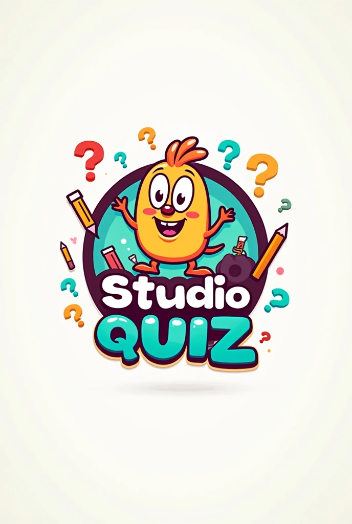 Create a Quiz logo with the name Studio Quiz wanted more fun type for kids