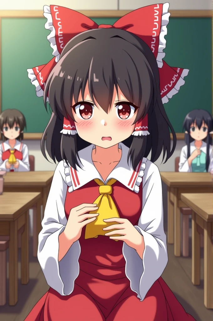 Reimu's stomach growls during class