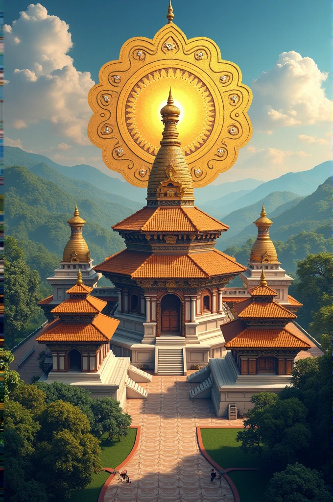 Newa culture heritage Pashupatinath and Swayambhunath with other temples and with golden colour logo OF JHIGU NEWA SAMPADA