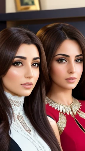 A group of beautiful Lebanese women focus on the face