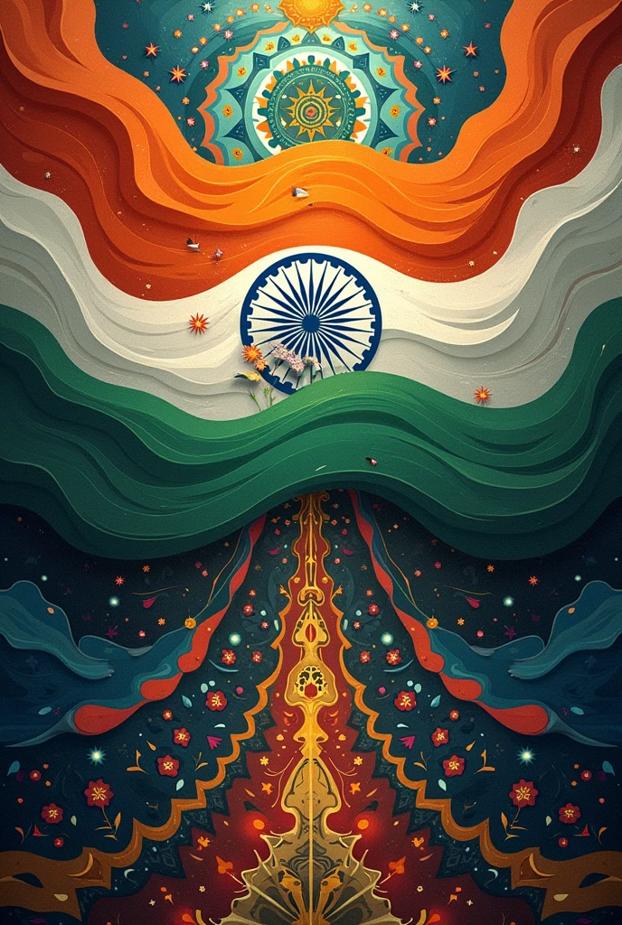 Create amazing Indian flag image, unique and beyond imagination
