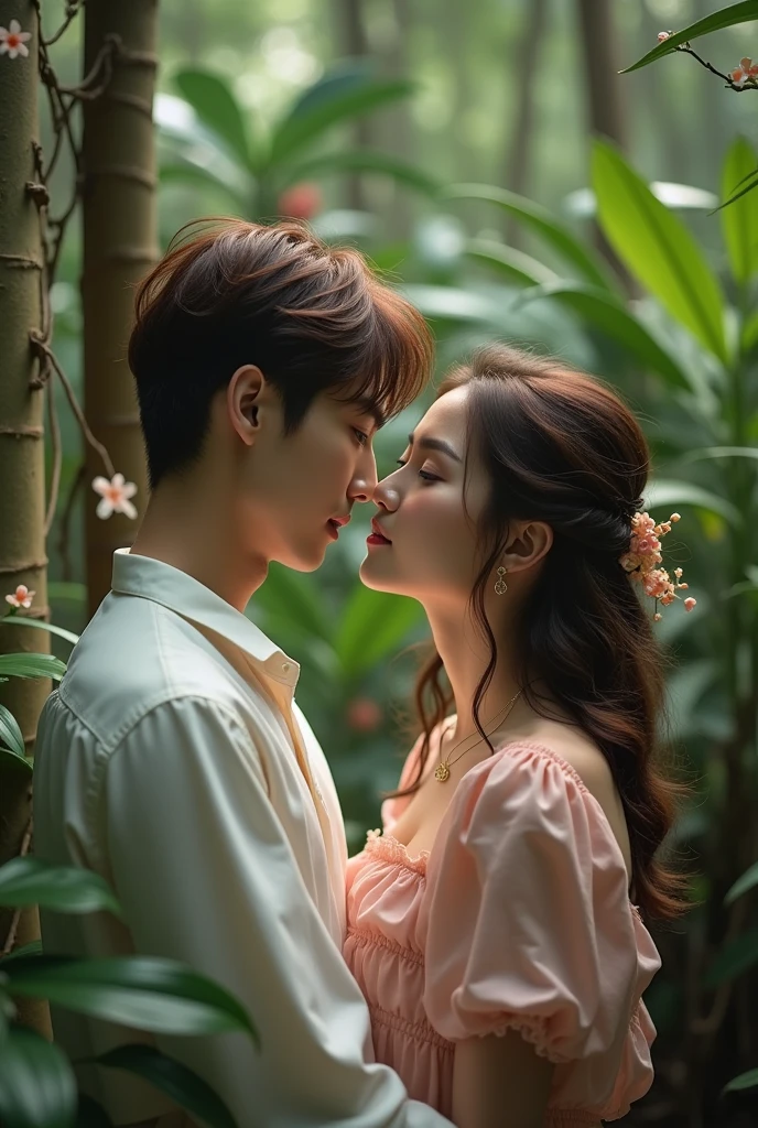 Uma foto de casal do jungkook com a rosé do black pink 