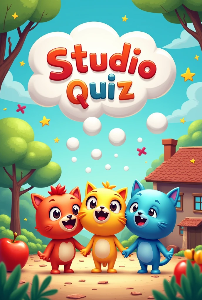 Create a Quiz cover with the name Studio Quiz wanted more fun type for kids