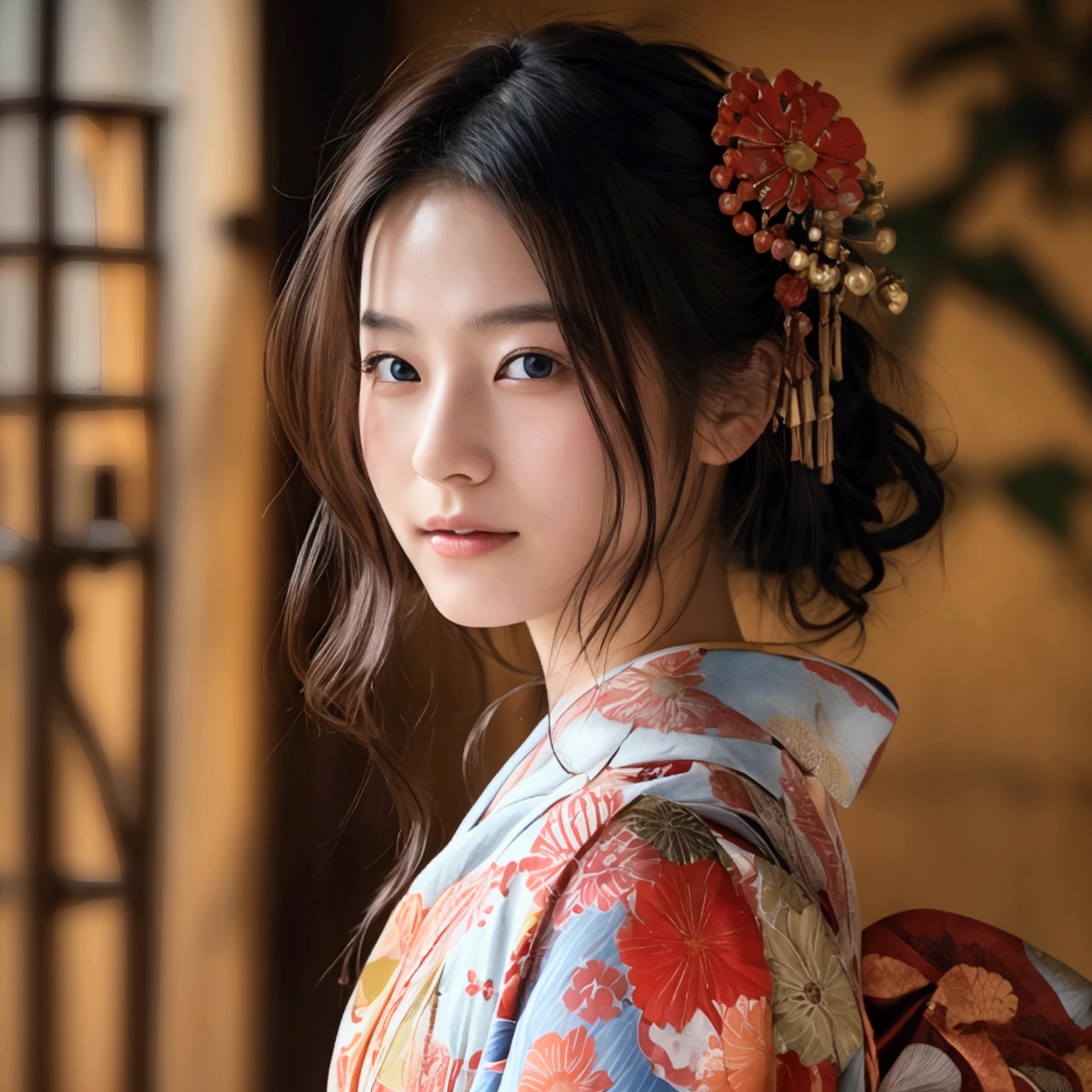 Masterpiece:1.5、Highest quality:1.5、(Beautiful Japanese Women:18-year-old)、、Wearing a beautiful yukata:Colored:Japanese pattern,Beauty Painting、Realistic portraits、Beautiful detailsまでこだわった目、超High resolution, (reality:1.2), Cinema Lighting、Detailed face、 Beautiful Face、Beautiful Skin、(Looking at the audience)、(High resolution)、(8k)、(Very detailed)、(Beautiful details)、(wallpaper)、Bright lighting、Professional Lighting、smile,Whole body、Skin-beautifying effect、Overall image、Accurate ???????:1.2、Accurate Images:1.2、Very detailedな画像、Perfect image、Flawless images、Natural soft light、Beautiful images、(Best Shot,RAW Photos)