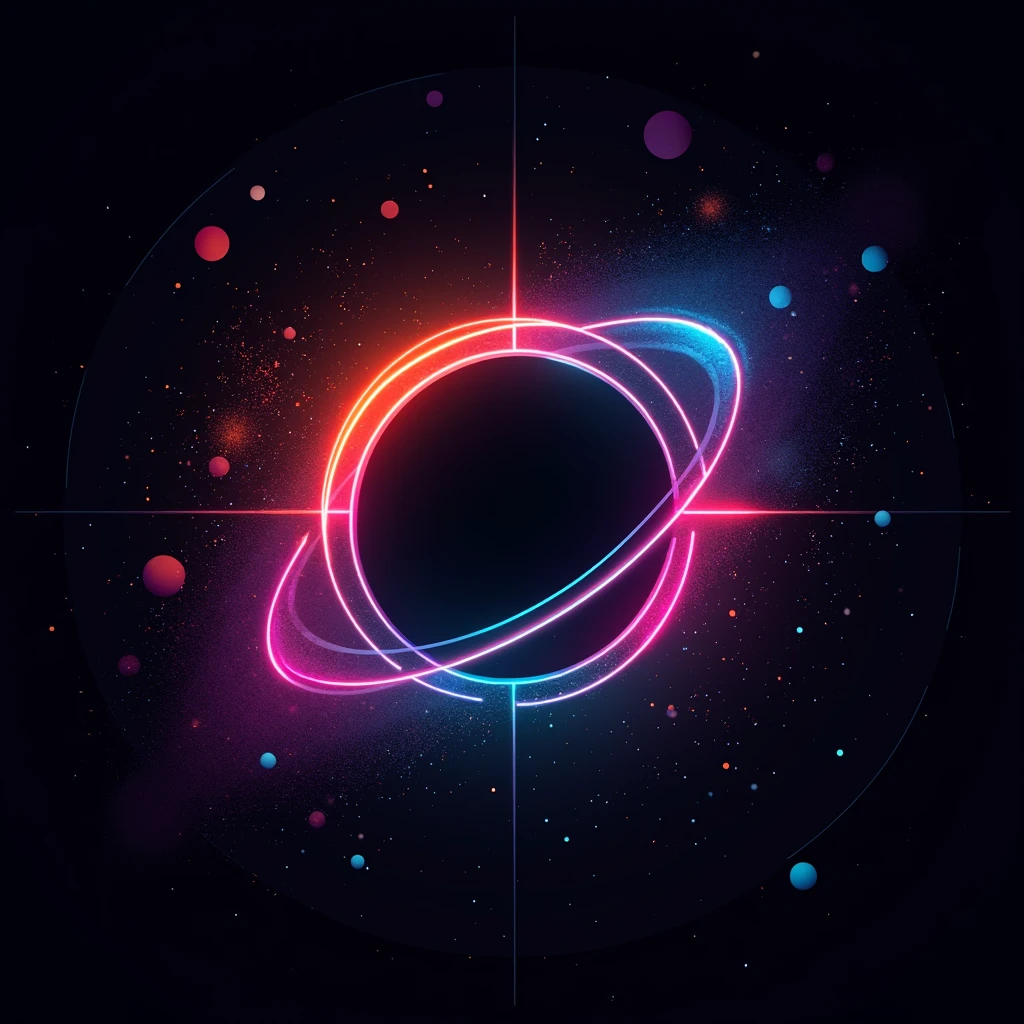 Create cover for electronic music album , vibrant colors and black