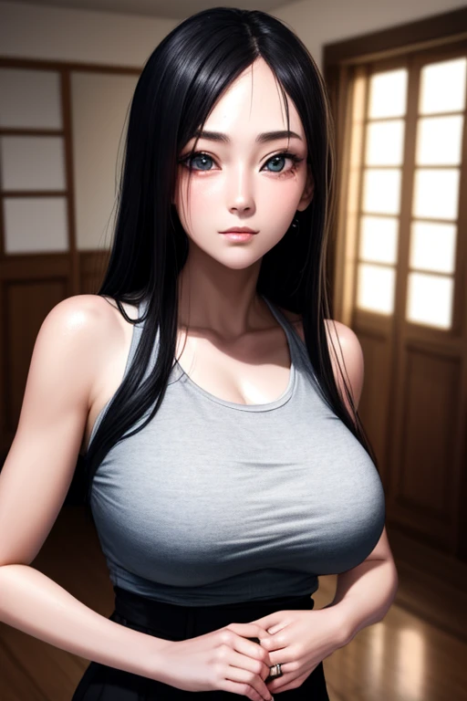 masterpiece, Highest quality,  Unreal Engine,  Super Resolution,  Very detailed, Complex, colorful, Clear images, Sharp focus, Digital Blending, 

Beautiful woman, Mountain village_Sadako, White, Pale skin, ghost, Black Hair, Perfect Eyes, Perfect Face, Ultra detailed hair, Ultra detailed face, Very detailed lips,Vivid expression, Healthy Body, Beautifully detailed sweat glands, Smooth skin texture, Carefully drawn,
(humidity:1.2), Beautiful Eyes, (Attractive face:1.2), (Beautiful Skin), (Big Breasts), Sticky with sweat, In a dynamic pose,

In the world of rings, indoor, In the old house, 