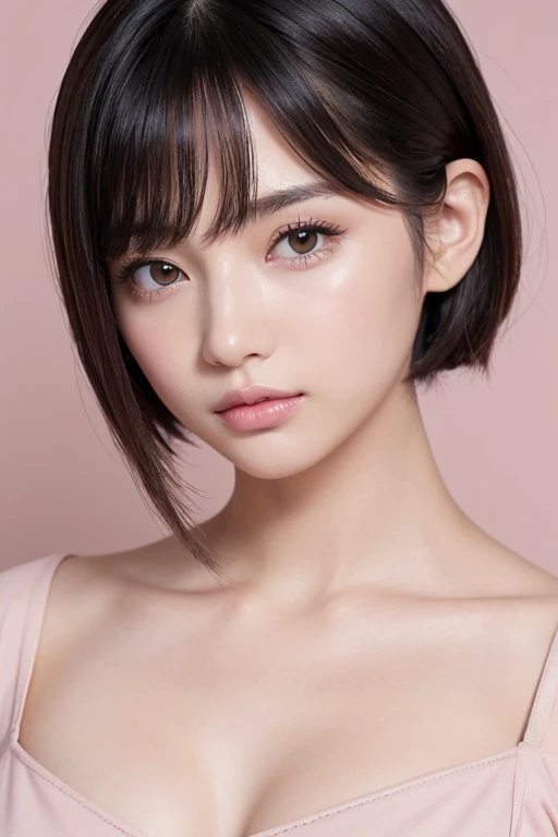 (High resolution:1.3), (16k, Photorealistic, Raw photo, Best image quality: 1.4), Japanese, (One Girl),  (Black-haired、short hair:1.3), Beautiful Hairstyles, (Realistic Skin), Beautiful skins, attractive, 超A high resolution, Surreal, High detail, Golden Ratio, Highly detailed cute girl,(20-year-old), (whore:1.5)