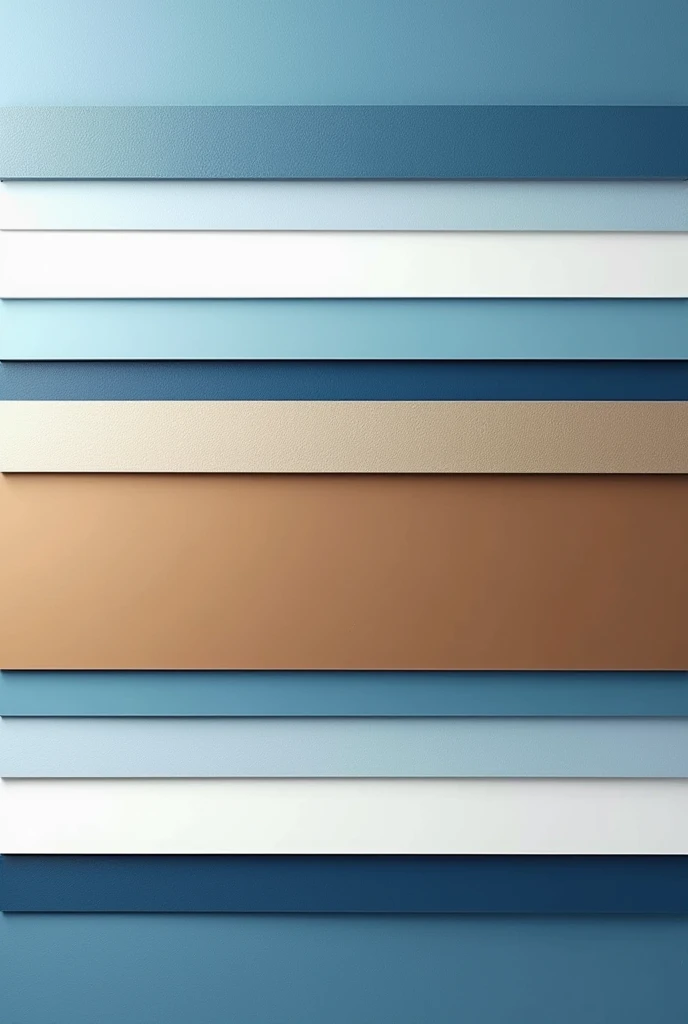 Create an image of light and dark blue stripes, brown and white horizontally