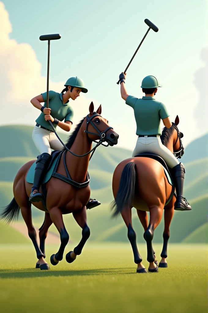 3D Polo in crane color, in forward and backward perspective