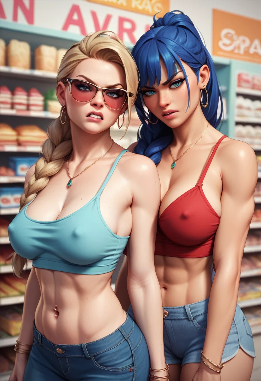 two women sexy big bodies shopping big tits angry
