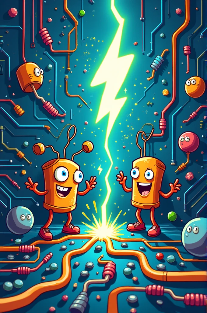 Electricity and circuit cartoon background