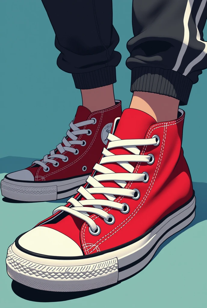 Old school sneakers in anime style
