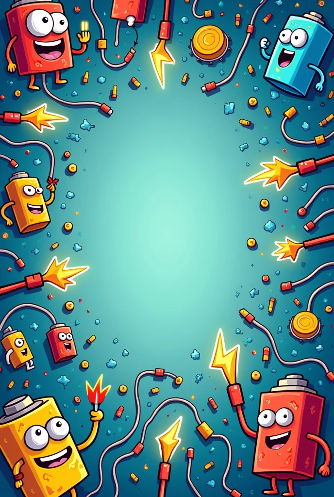 Electricity and electric circuit cartoon background, easy to draw.