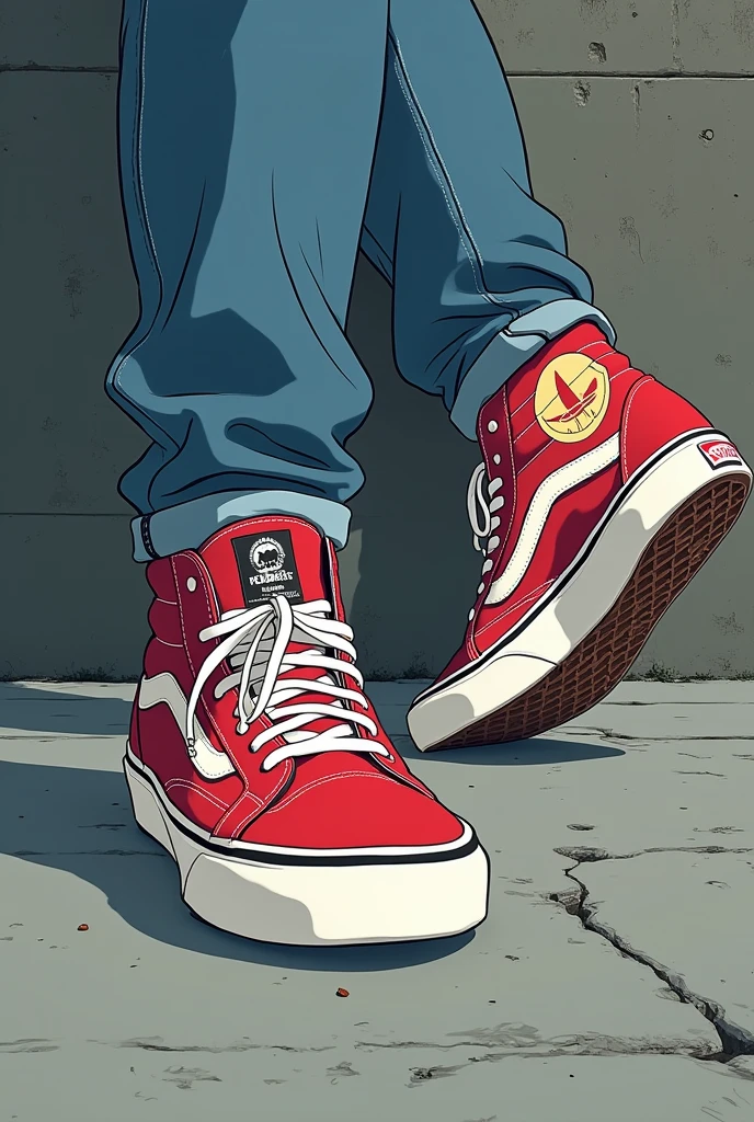 Old school sneakers in anime style Vans AdidasｲDas　nike
