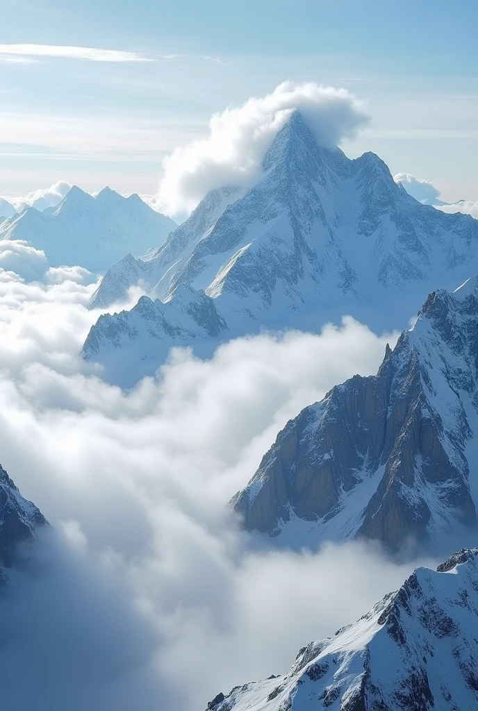 8000m mountain々A unique sea of clouds　The wind is blowing