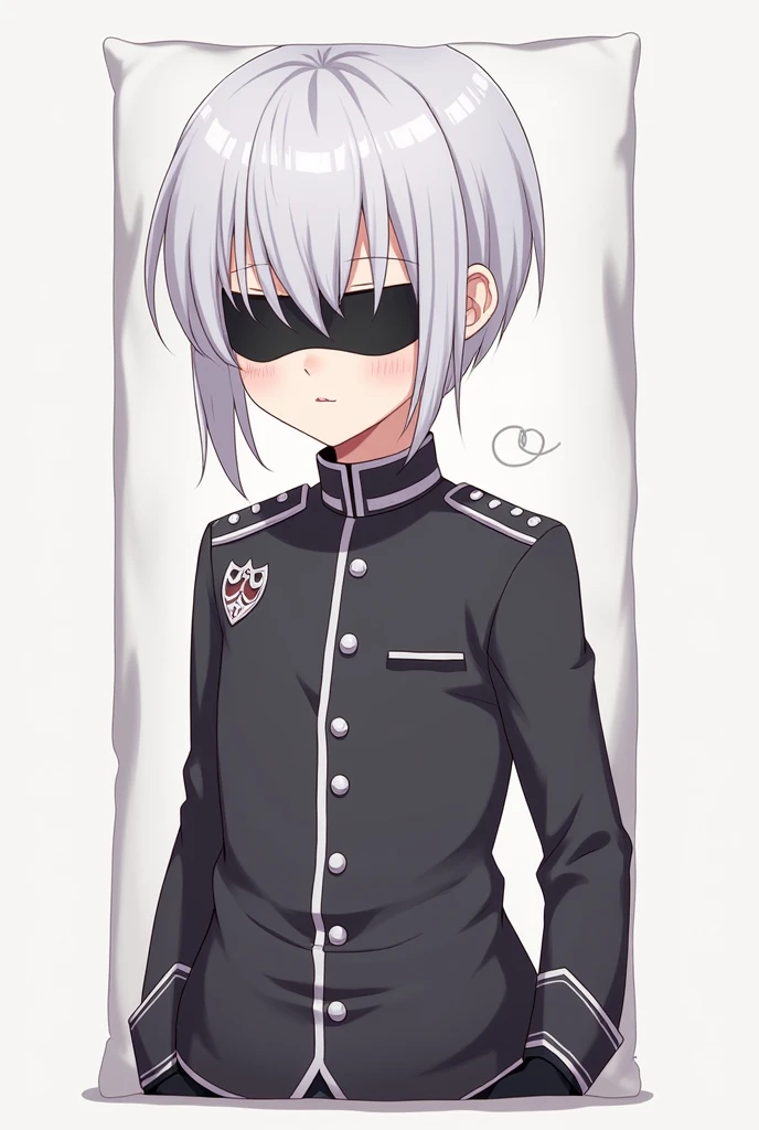 Nier automata 9s, dakimakura, anime boy, black blindfold, in full growth