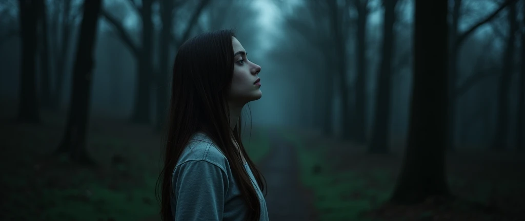 ((best quality)), ((masterpiece)), (detailed), slimegirl,masterpiece, best quality, (dark photo:1.3),fullbody, photorealistic, stunning innocent symmetry face, emotional, 2 cute teenage girls in the distant, fullbody, detailed face, beautiful detailed eyes,stalking throughout a dark forest,terrifying,terrified, dark and creepy night,stalking in the distant, secluded,nude