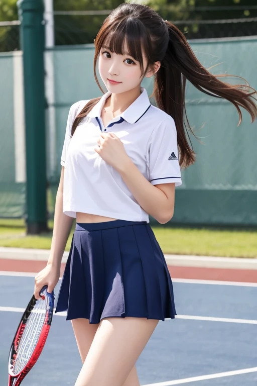 Cute Girls､high school girl､Tennis Wear､mini skirt､See-through､Fluttering in the wind