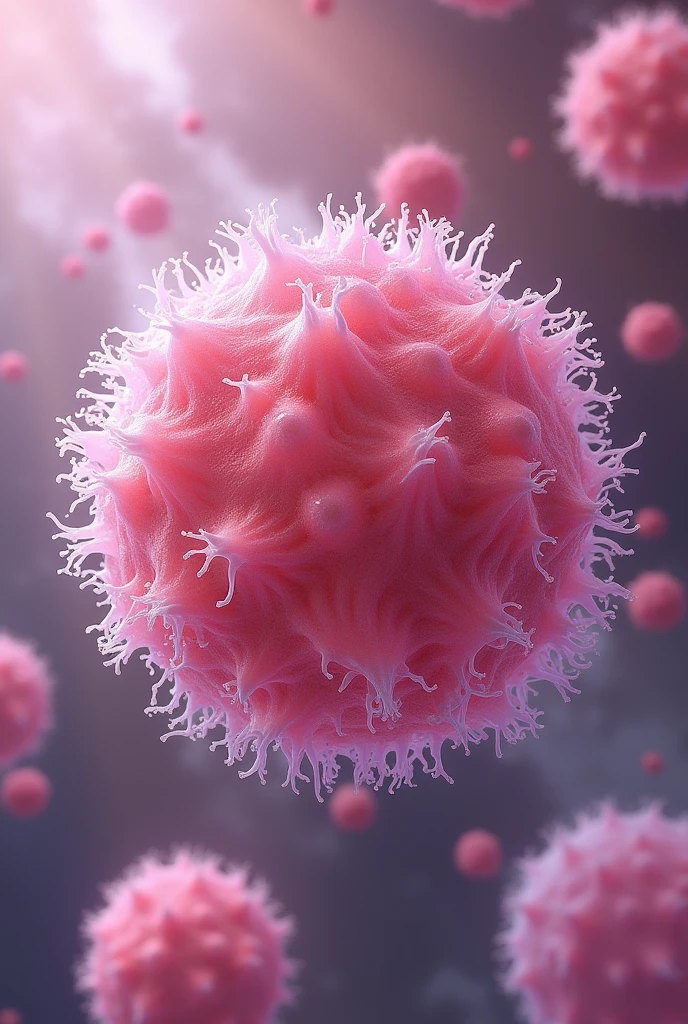 A visual representation of the bacteria Streptococcus pneumoniae, highlighting its shape and main features, as the polysaccharide capsule.