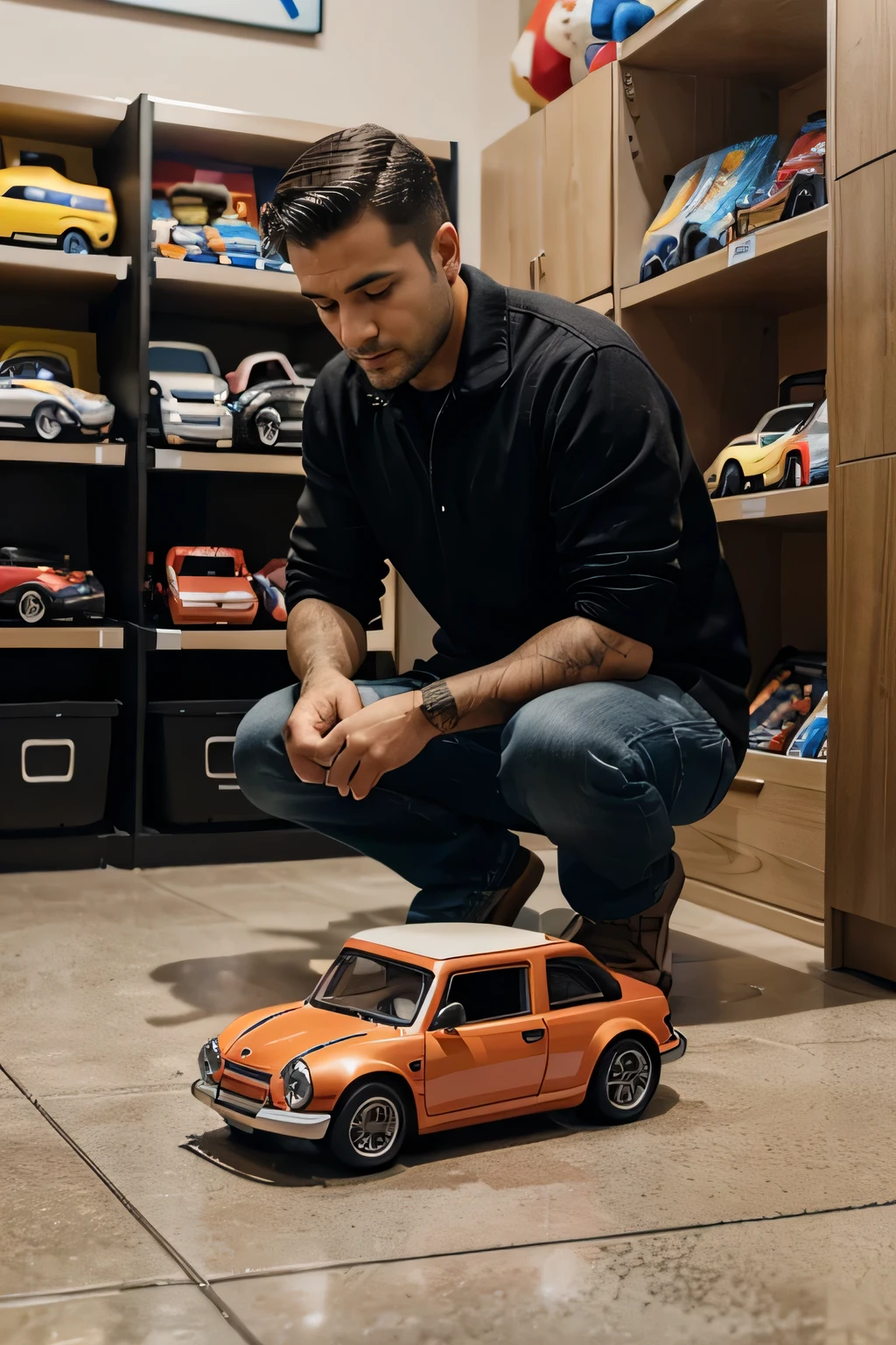 A man walked into a store to buy a toy car for his daughter