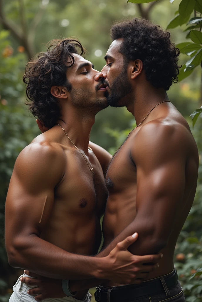 Kissing a man