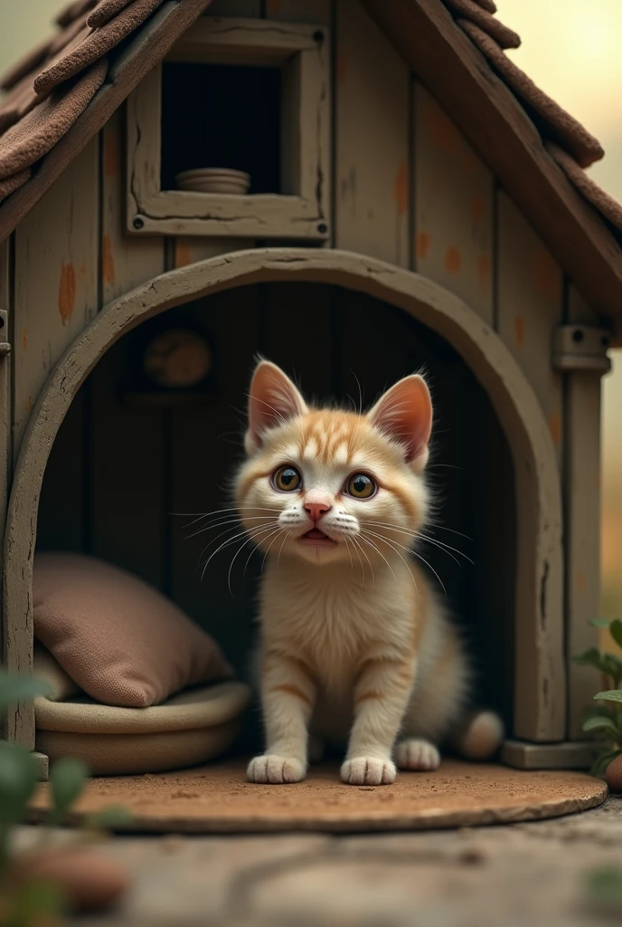 Cat cry in mini house