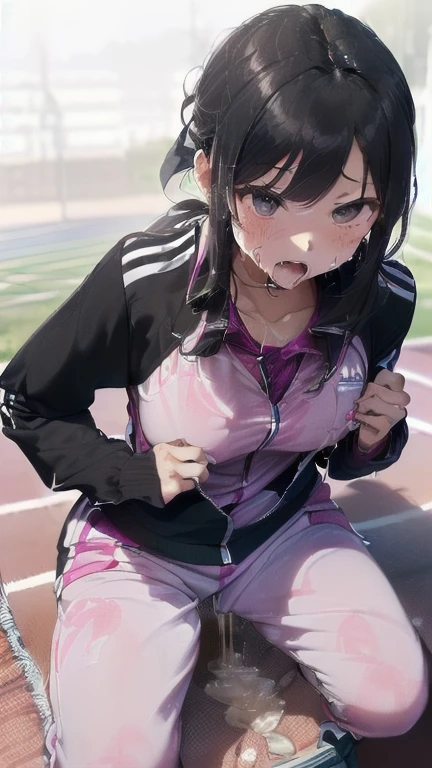 (must be follow these prompts:2.2),masterpiece,best quality,extremely detailed,(in her clothing:3.5),(in her track suit clothing:3.6),(adorable expression:2.5),(usual face:2.2),(displayed one girl on single picture:2.4),(black hair:2.1),(ジャージを着用している身長が低くて少しふくよかなHigh school girls:2.2),(そのHigh school girlsはあどけない印象だが臭い精液をかけられたジャージの上着とズボンをそのまま着用している:2.1),(そのHigh school girlsは湧き上がった性欲に対してジャージを着たままでこらえている:1.4),(A tough training session with sweat, semen and love juices gushing out:2.3),(Whenever I lose a match, my coach punishes me by making me cum inside her vagina all night long.:2.5),(そのHigh school girlsのジャージを着用している全身には性的絶頂に達しながら分泌されたぬるぬるした分泌物がまとわりついた:1.7),(そのHigh school girlsは性的に興奮した男子部員に脱いだジャージの汗の臭いを嗅がれたり精液をかけられたりしている:2.5),(そのHigh school girlsは着用しているジャージにだいぶ前に射精されたのでしみこんだ精液がやがて琥珀色に変色している:2.3),(libidonous tumultus are happened on her under her track suit:2.2),(そのHigh school girlsのジャージの股付近は汗と愛液のために臭くなっている:2.6),(そのHigh school girlsはInnocent faceでとても可愛い:1.9),(淫らな愛液がそのHigh school girlsのジャージのズボンの内股を伝って滴っている:2.1),(そのHigh school girlsのジャージに覆われたおっぱいは強い淫欲のせいでパンパンに膨らんでいる:2.4),(men's elected twangers were inserted her to the depth:2.3),(もちもちした丸みがある身体の精液臭いHigh school girls:2.3),(she was already stroked up to the depth intervaginal sensuous spot:1.8),(notably buldged up her inner labia majora:2.6),(A young, shy moan:1.5),(having big breasts in her clothing:2.6),(運動中のあどけない印象のHigh school girls:2.3),(そのHigh school girlsは身長は低いがほんの少しだけむちっとした身体をしている:2.1),(The crotch of his tracksuit pants is discolored with love juice stains.:2.5),(そのHigh school girlsはズボンの下に隠れて見えないそのマンコから愛液を滴らせながら痙攣している:1.8),(そのHigh school girlsのむちっとした太股をしっかり包みこんでいる臭そうなジャージのズボンは淫らな分泌物のために湿っている:2.0),(そのHigh school girlsは股間がドロドロになってもそのジャージのズボンはしっかり履いたまま耐えている:2.5),(ズボンの上からいつも自分の股間を押さえているHigh school girls:1.7),(A moan filled with childish embarrassment:1.5),(そのHigh school girlsのジャージに覆われた乳房や乳首は強い淫欲のために張っている:2.4),(そのHigh school girlsは真面目に練習している:2.5),(そのHigh school girlsの脚は短くて太い:2.2),(High school girls:2.2),(she looks like japanese idol:2.3),(Tracksuit pants are made of a durable fabric that will never tear.:2.3),(Her breasts are completely hidden under her jersey:2.4),(she looks like a ta:2.0),(これらは他の誰にでもなく全てそのHigh school girls自身に降りかかった内容:3.5),(Make sure to depict the face:5.3),(Calm expression:4.3),(Innocent face:3),(そのHigh school girls一人だけをしっかりと描いた:3.3),(登場人物はそのHigh school girlsのみ:4.2),(Portrait Style:5)