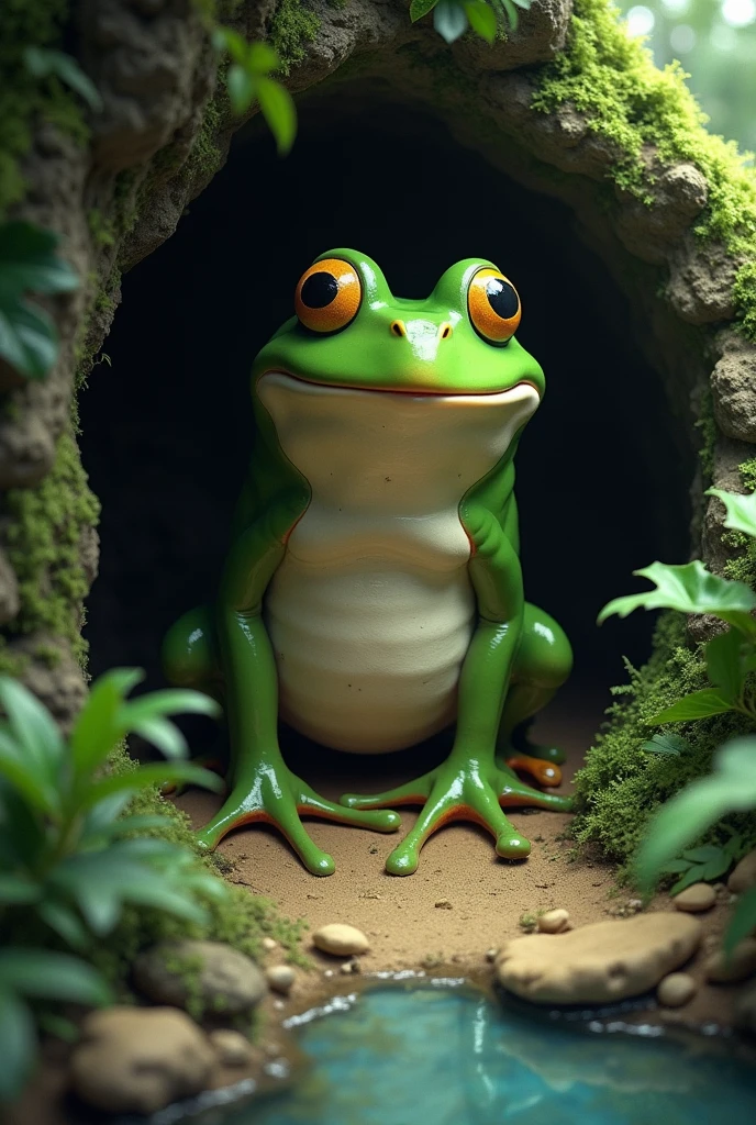 Inside the frog cave there are no frogs., has a funny style