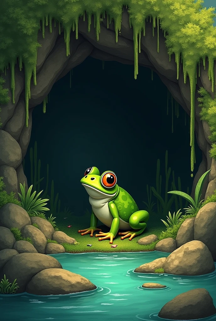 Inside the frog cave there are no frogs.,  has a funny style