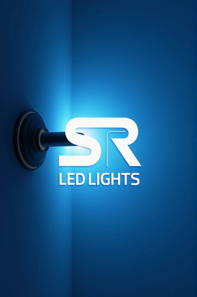 I am owner of "SR LED Lights" . MY slogan is "Let's Bright" . Make a traditional and classic picture to represent my brand with blue and white color