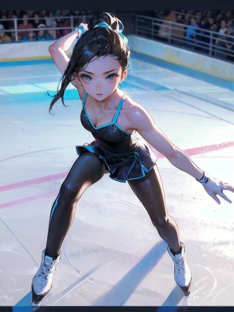 masterpiece, (textured skin), best quality, gorgeous beautiful girl, (a female rhythmic gymnastics athlete), detailed clothes,large breasts,narrow waist,, (beautiful face), cinematic lighting, (at rhythmic gymnastics venue ),