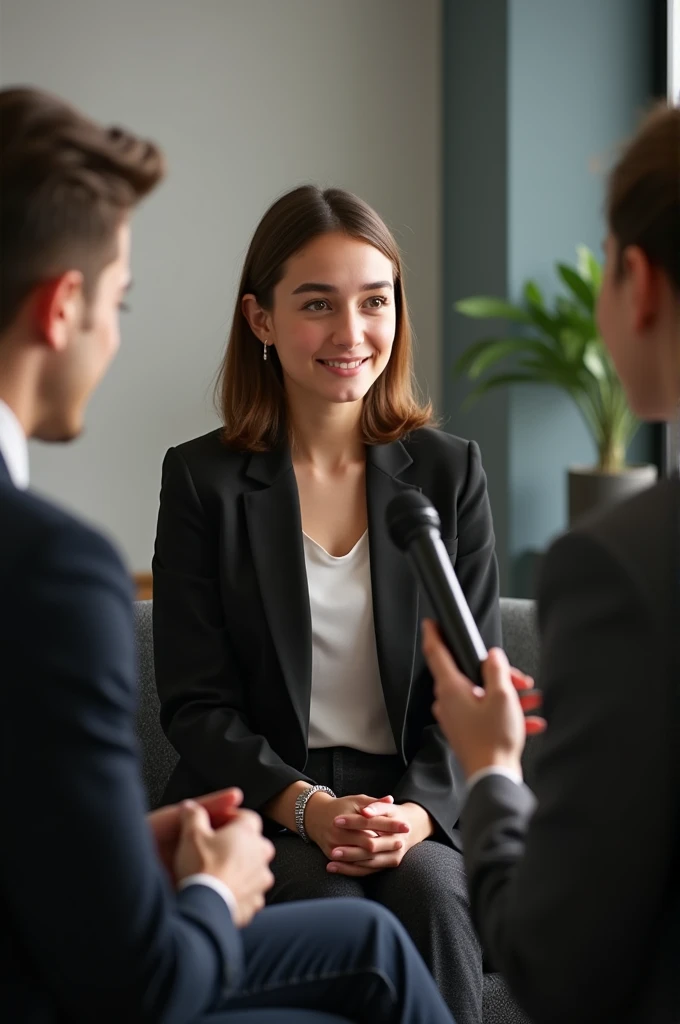 Create a 24 year old giving an interview