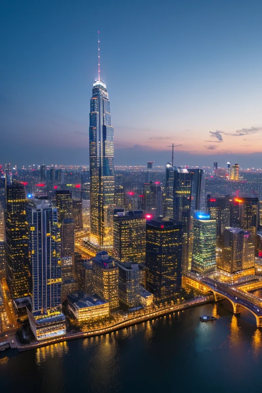 City、skyscraper、night景、night、High resolution、4K resolution、snow day