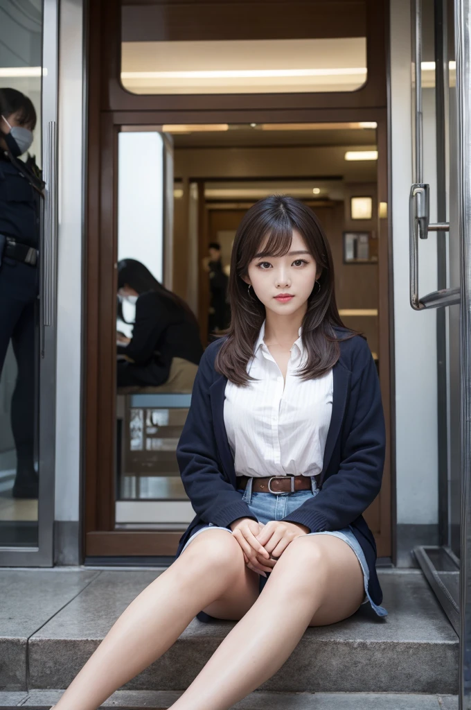 Women dominate、Dominant、High-quality images、Full body image、Contemptuous gaze、Korean women、Face sitting、Police