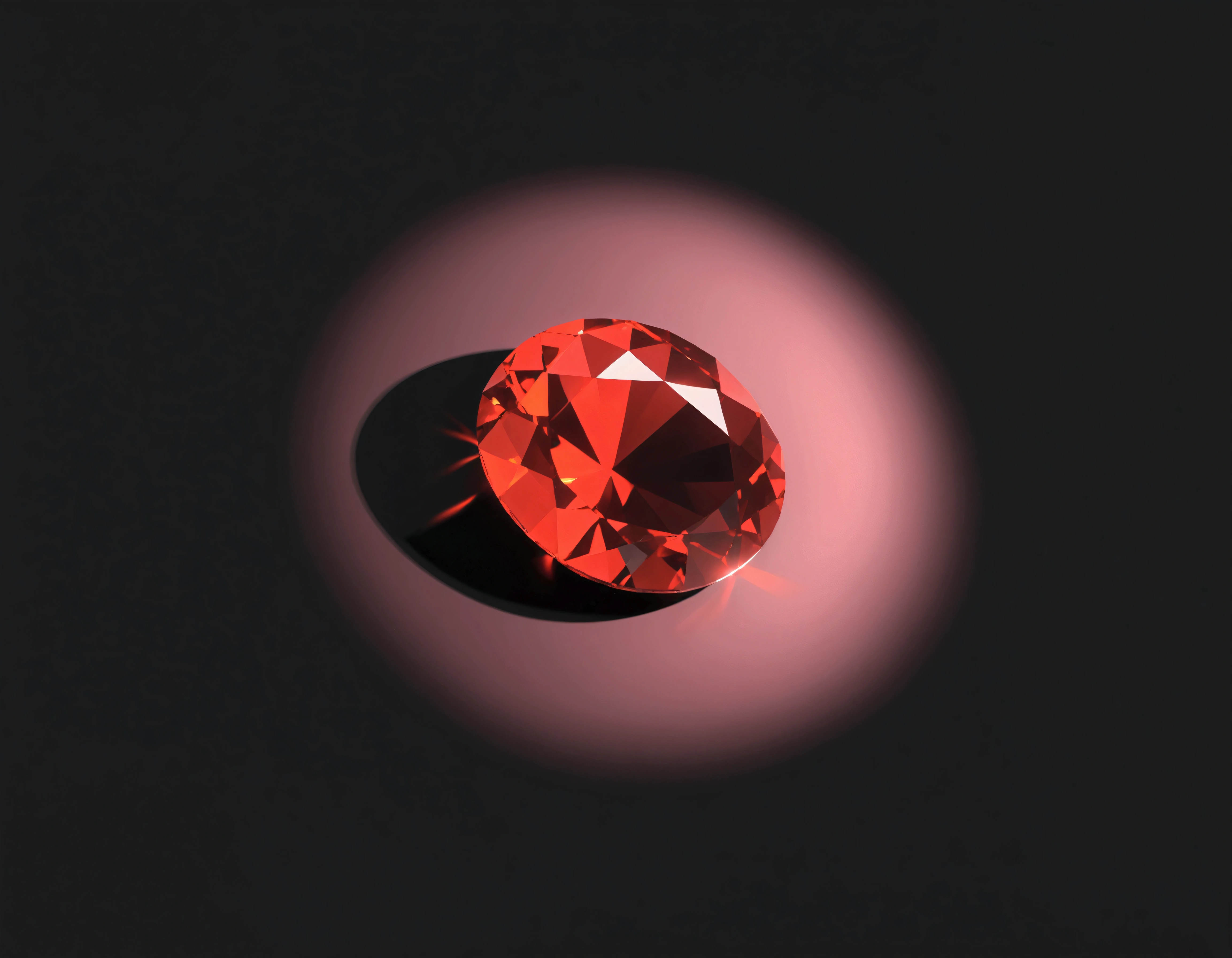 a close up of a Red diamond on a black surface, Red emerald, Garnet, Red gems scatteRed like dust, gem, Red realistic 3 d render, The brilliant gem on the hilt, crown of giant Red gem, diamond, Red gem, very realistic gems, Volumetric Lighting. Red, Precious gem, emerald, a large sphere of Red energy, glowing Red