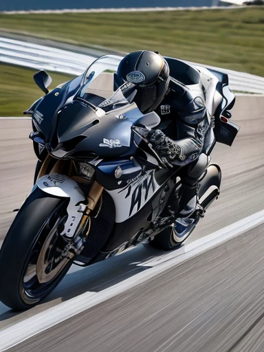 best quality, detailed, beautiful, insanely detailed, absurdres,perfect anatomy, ((2 motorcycles)), (2 racer replica motorcycles speeding down the highway:1.5), (motion blur:1.2), Japanese female,black hair,27 years old, (slender), (small breasts),(super fucking beautiful),