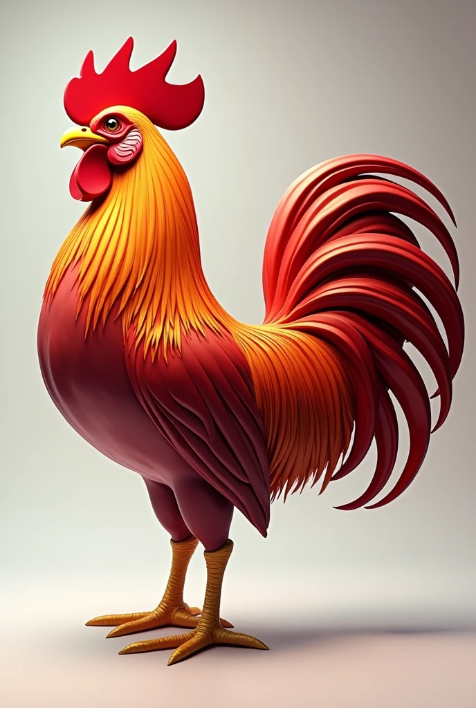 Create a 3D rooster picture logo