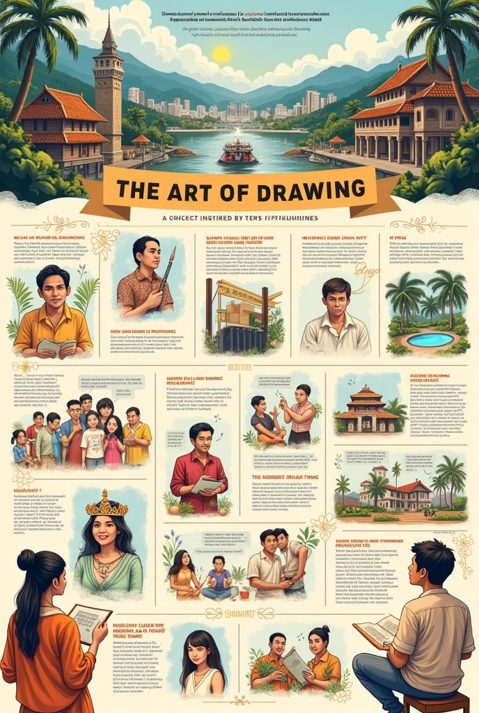 Make an infographic with readable text from the philippines where the topic is about drawing