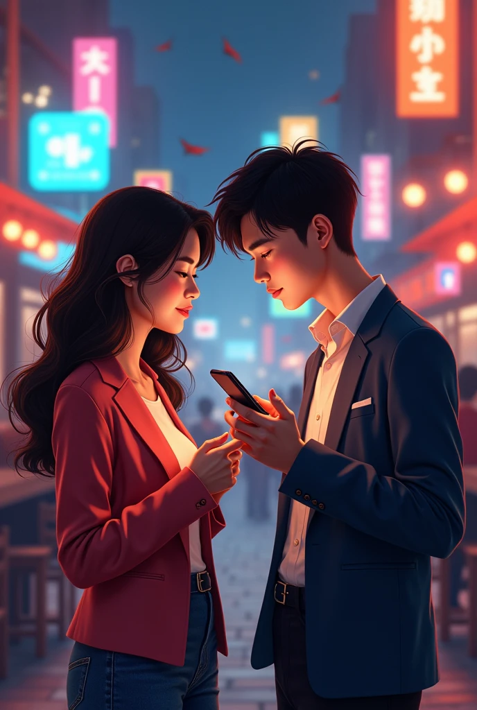 Artwork about Courting in the Philippines in the present using social media