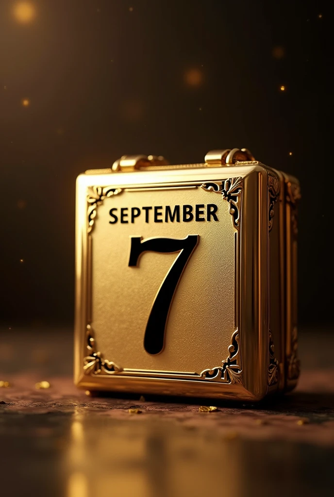 A gold and black calender block displaying the date SEPTEMBER 7Th
