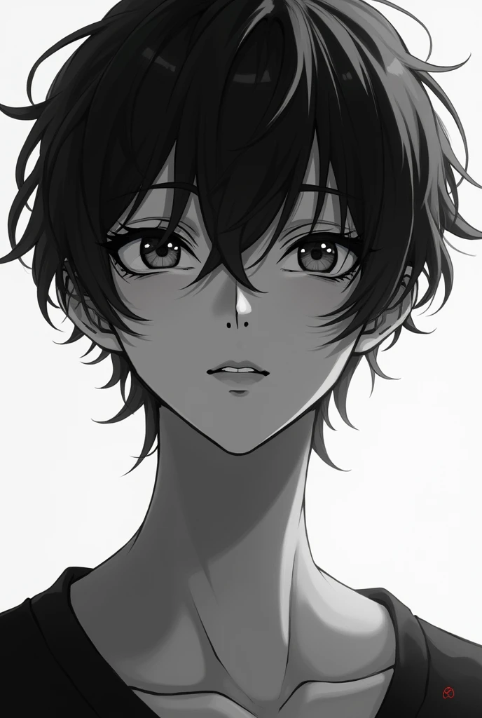 (photorealism:1.2), anime black and white boy sexy' 