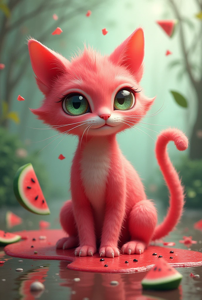 Watermelon colored cat