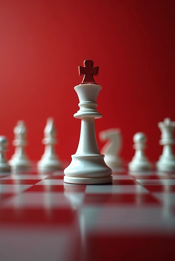 Authority (chess metaphor) All white pieces down with only the king standing on red