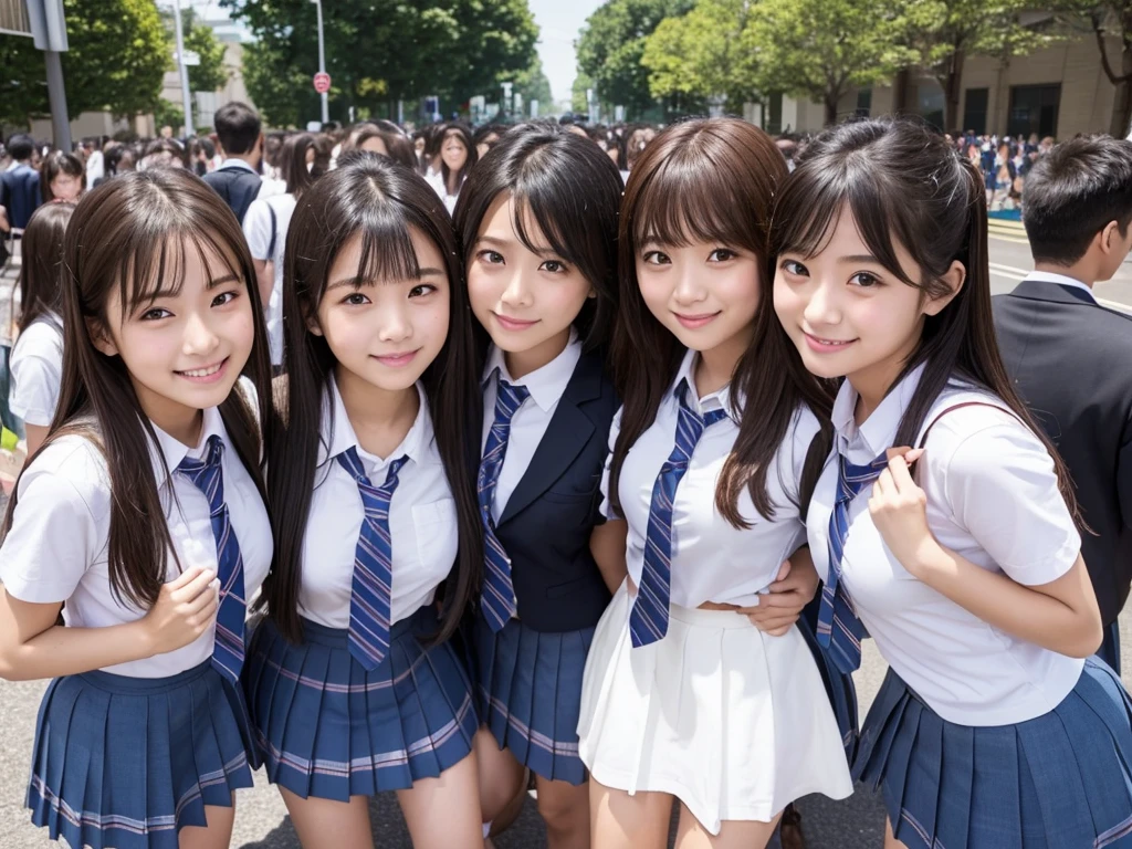 とても詳細なDoppelganger描写、8k、とてもRealisticな、One high school girl、Doppelganger能力で数を増す、Girls' School、smile、Japanese schoolgirl、Big Breasts、かわいいsmile、Only high school girls、10,000、Surrounded by many high school girls、Many high school girls crowded together、Thousands of schoolgirls、10,000 people、Only high school girlsいっぱい、Japanese one girl clones, 1 girl is cloned、Everyone loves it、Being stared at by everyone、classroom、corridor、Very detailed、Realistic、1,00,000 peopleの女子高生、Lots of high school girls in summer uniforms、Her hair is medium-long and shiny.、No tie、White shirt、Blue super mini skirt、I can see your pants、full house、Tens of thousands of high school girls、1,000,000 people、Tens of millions of high school girls、hug、Chest to Chest、top view, big boobs、緻密なクローンProliferation描写、All the same face、Clone High School Girl、Wide-angle field of view、machine、Chair、corridor、Meeting、Flirting Love、Full cleavage、Secret Garden、Doppelganger、Proliferation、kiss、Men's deletion